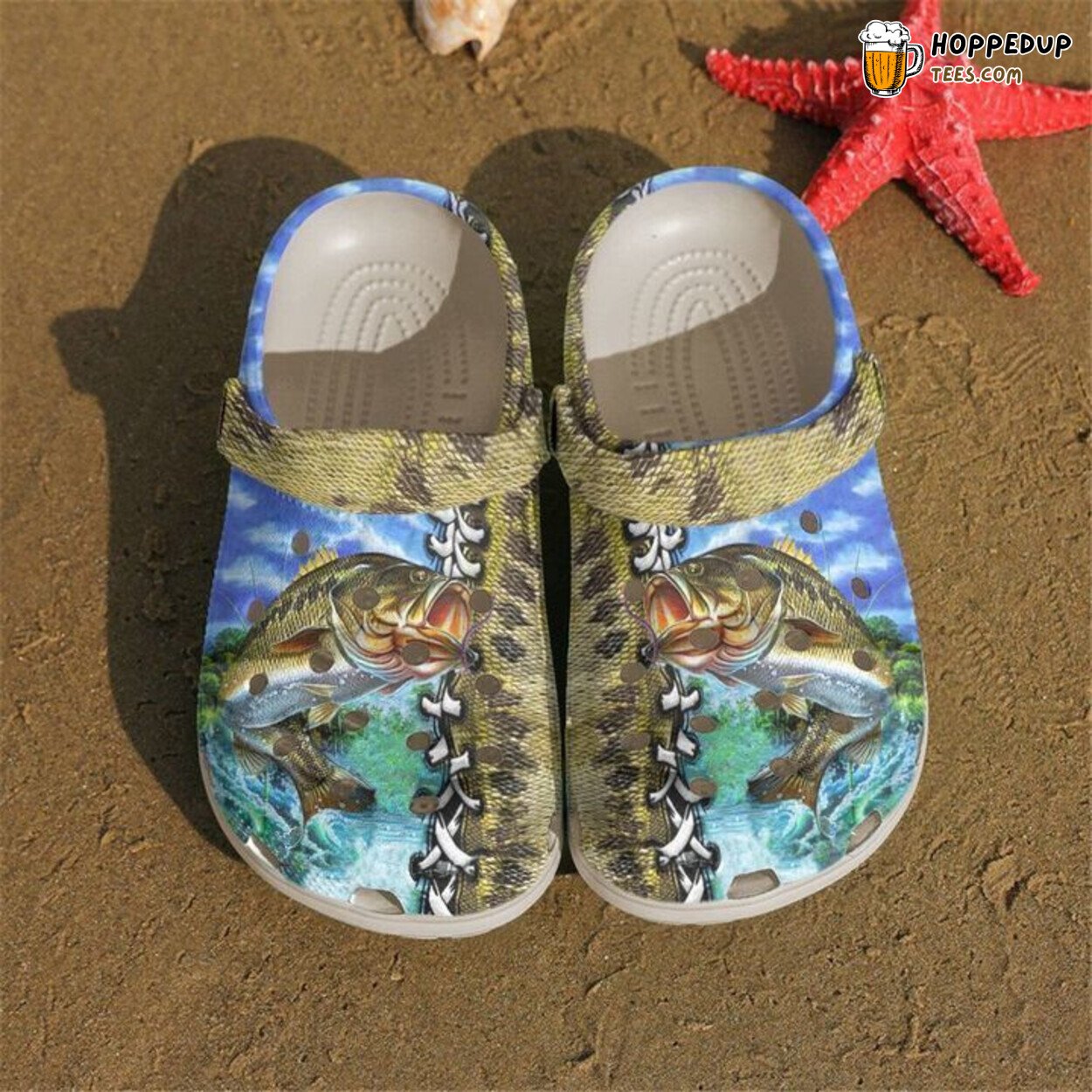 Fishing Baech Themed Classic Comfortable Stylish Clogs Shoes Design
