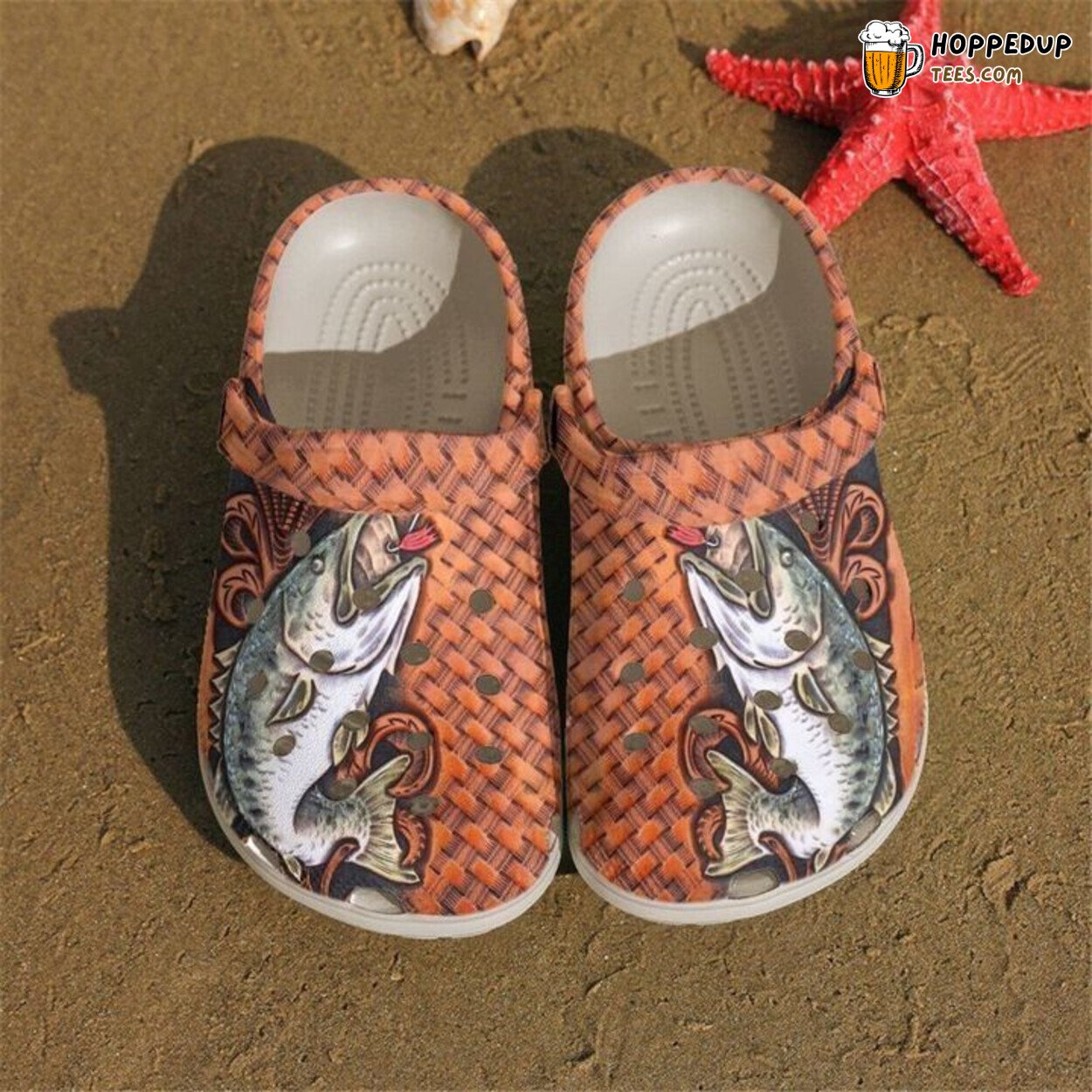 Fishing Bass Theme Classic Comfortable Clogs Shoes Unique Angler Inspired