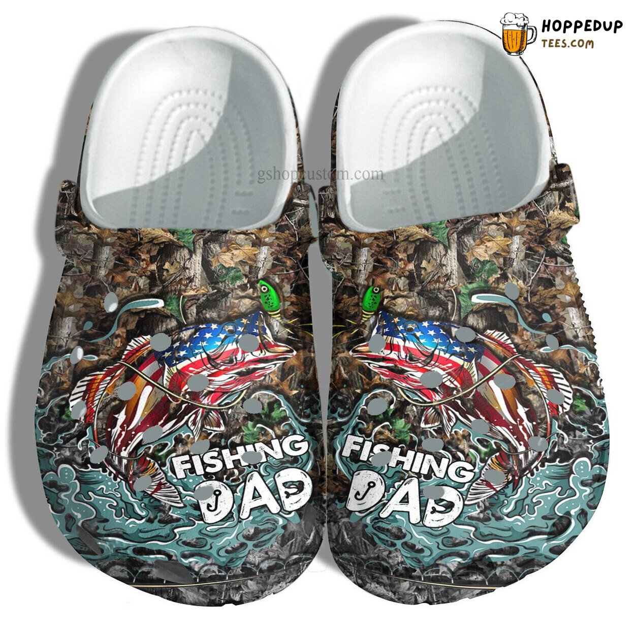 Fishing Dad Vintage Father’s Day Grandpa Customizable Croc Clogs