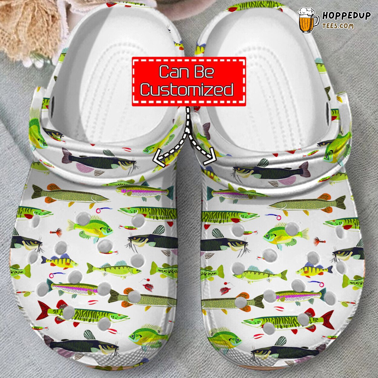 Fishing Fish Pattern Themed Clogs Shoes Comfortable for Men and Women