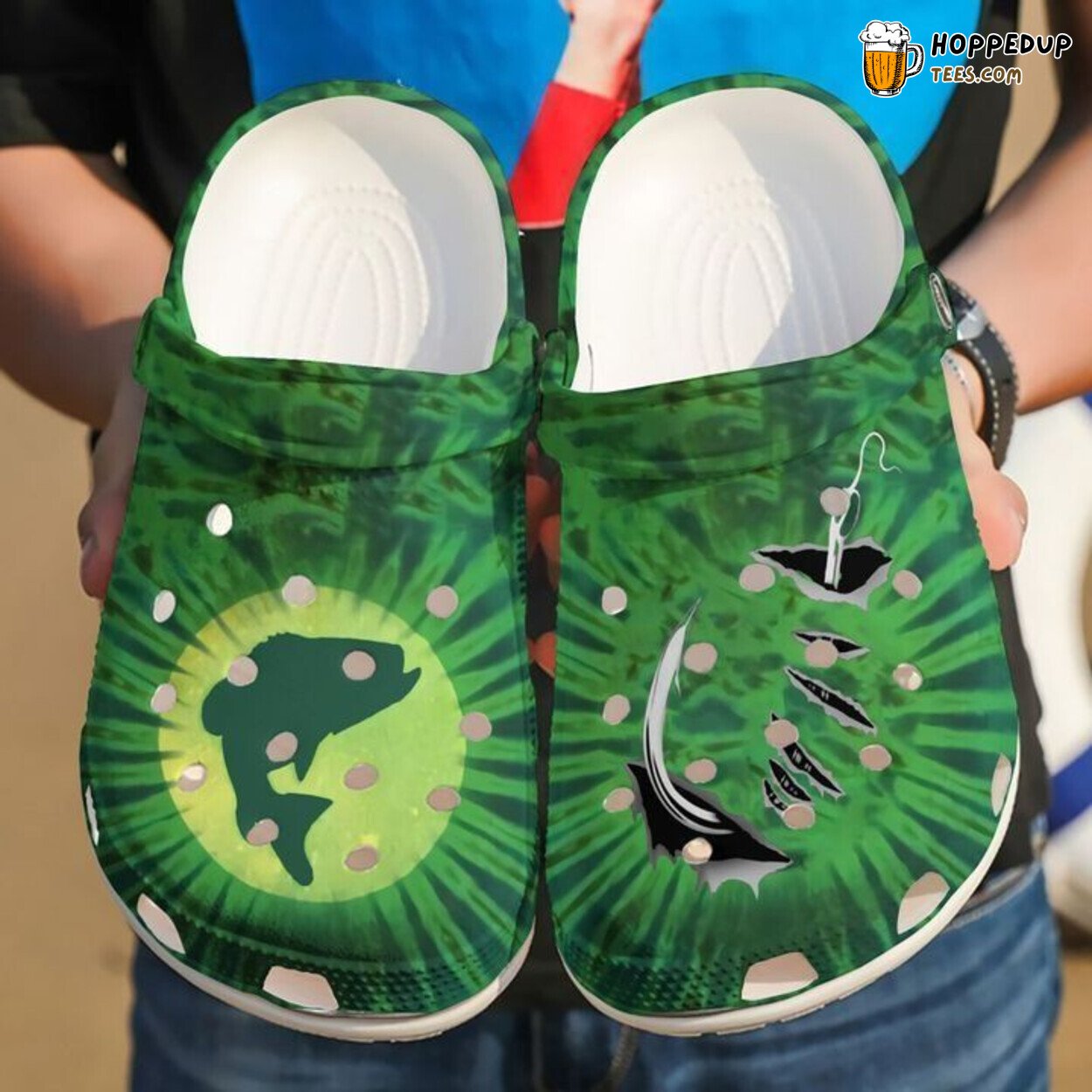 Fishing Gone Themed Classic Comfortable Unique Design Clogs Shoes
