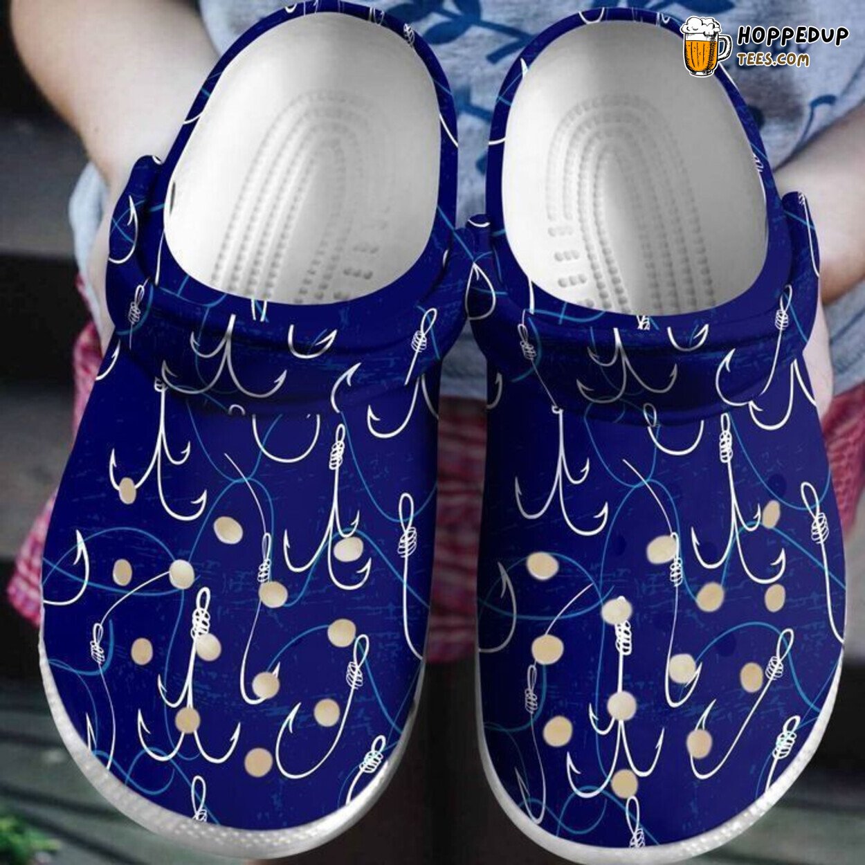 Fishing Hook Themed Classic Comfortable Clogs Shoes Unique Angler Inspired