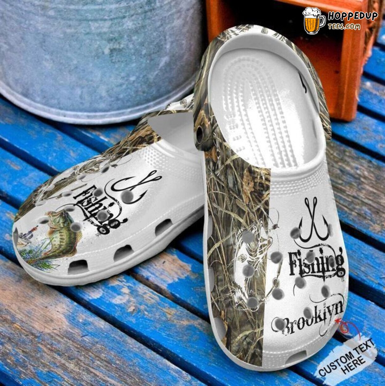 Fishing Man Theme Classic Durable Clogs Angling Inspired Comfort Footwear