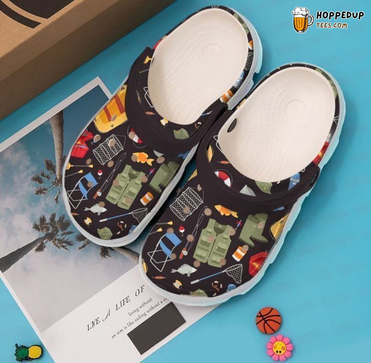 Fishing Outdoor Classic Themed Comfortable Stylish Unique Clogs Shoes