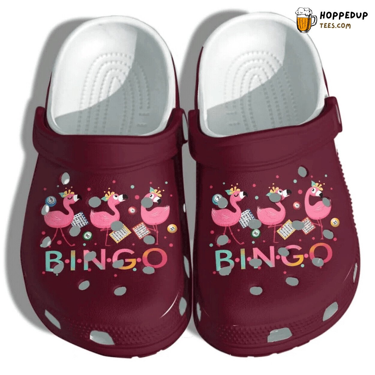 Flamingo Bingo 2 Lover Gift Rubber Comfortable Unique Clog Shoes