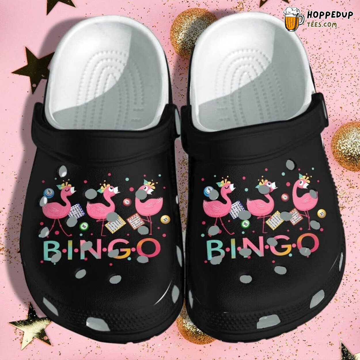 Flamingo Bingo Kids Kindergarten School Funny Clogs Shoes Unique