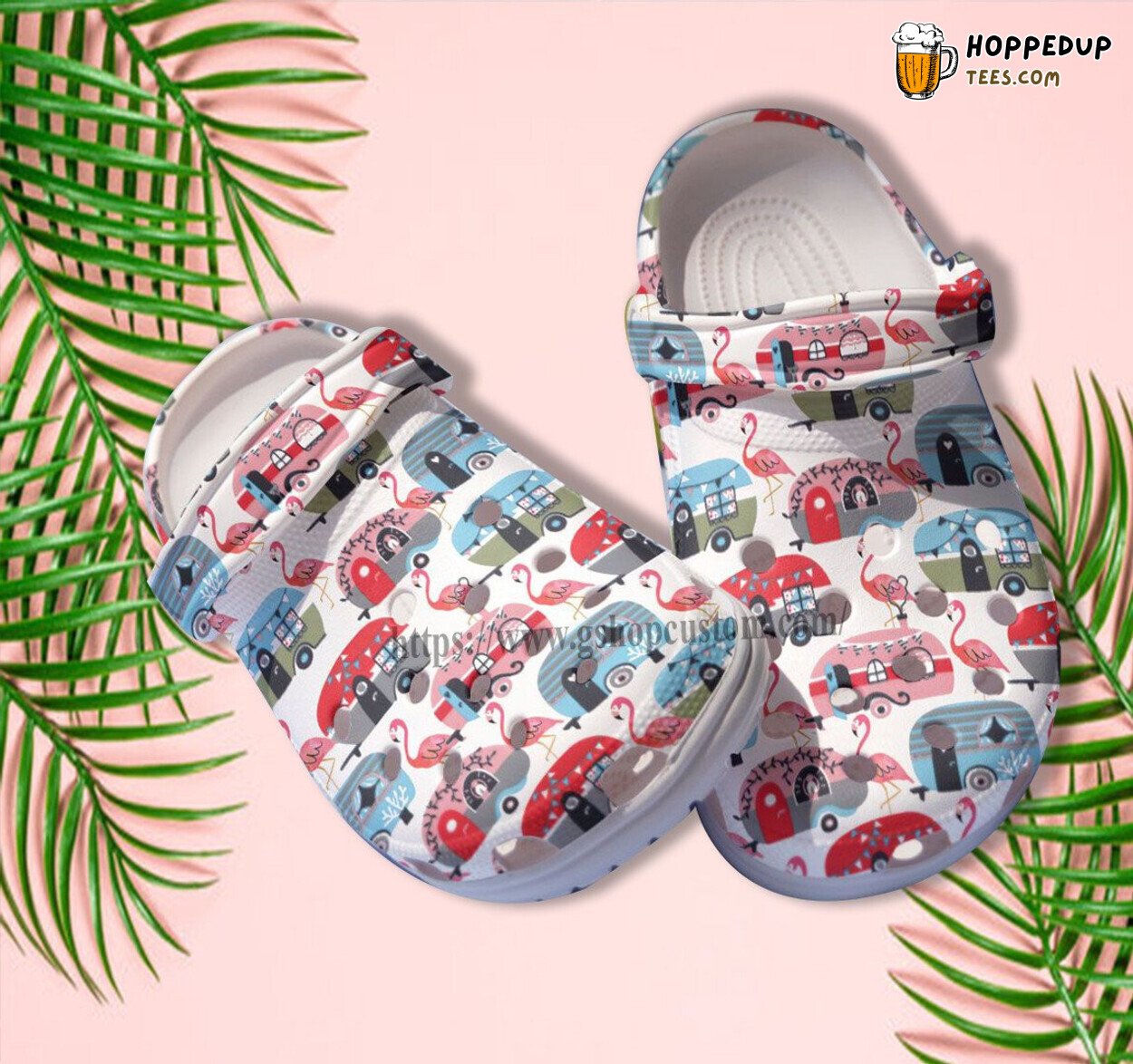 Flamingo Camping Bus Croc Shoes Scout Pink Theme Gift Step Daughter