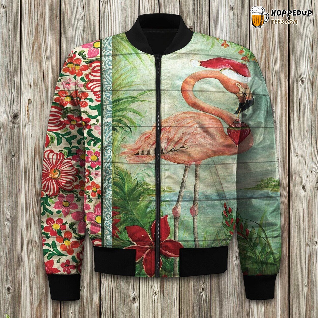 Flamingo Christmas Bomber Jacket