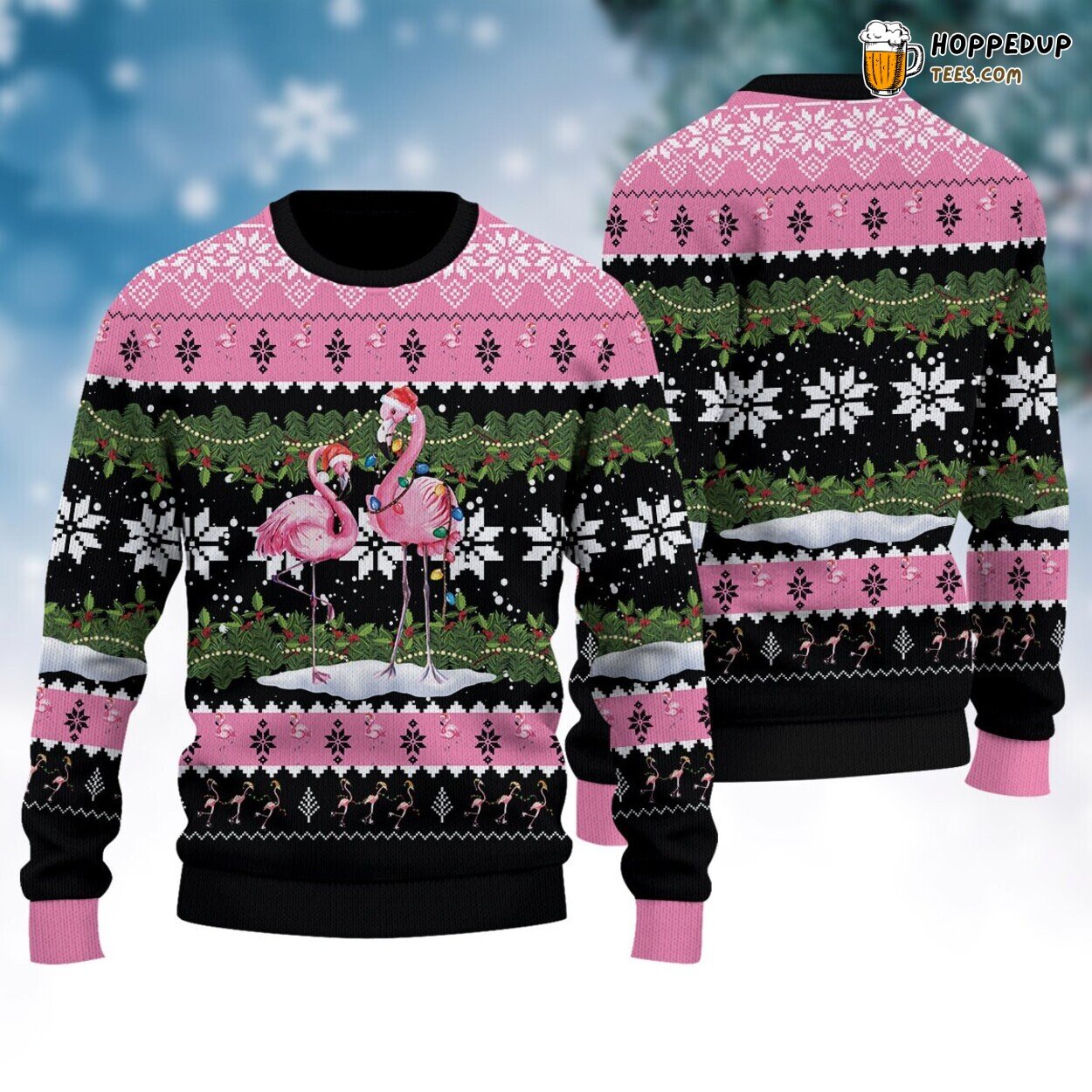 Flamingo Christmas Ugly Sweater Custom Design For Men And Women