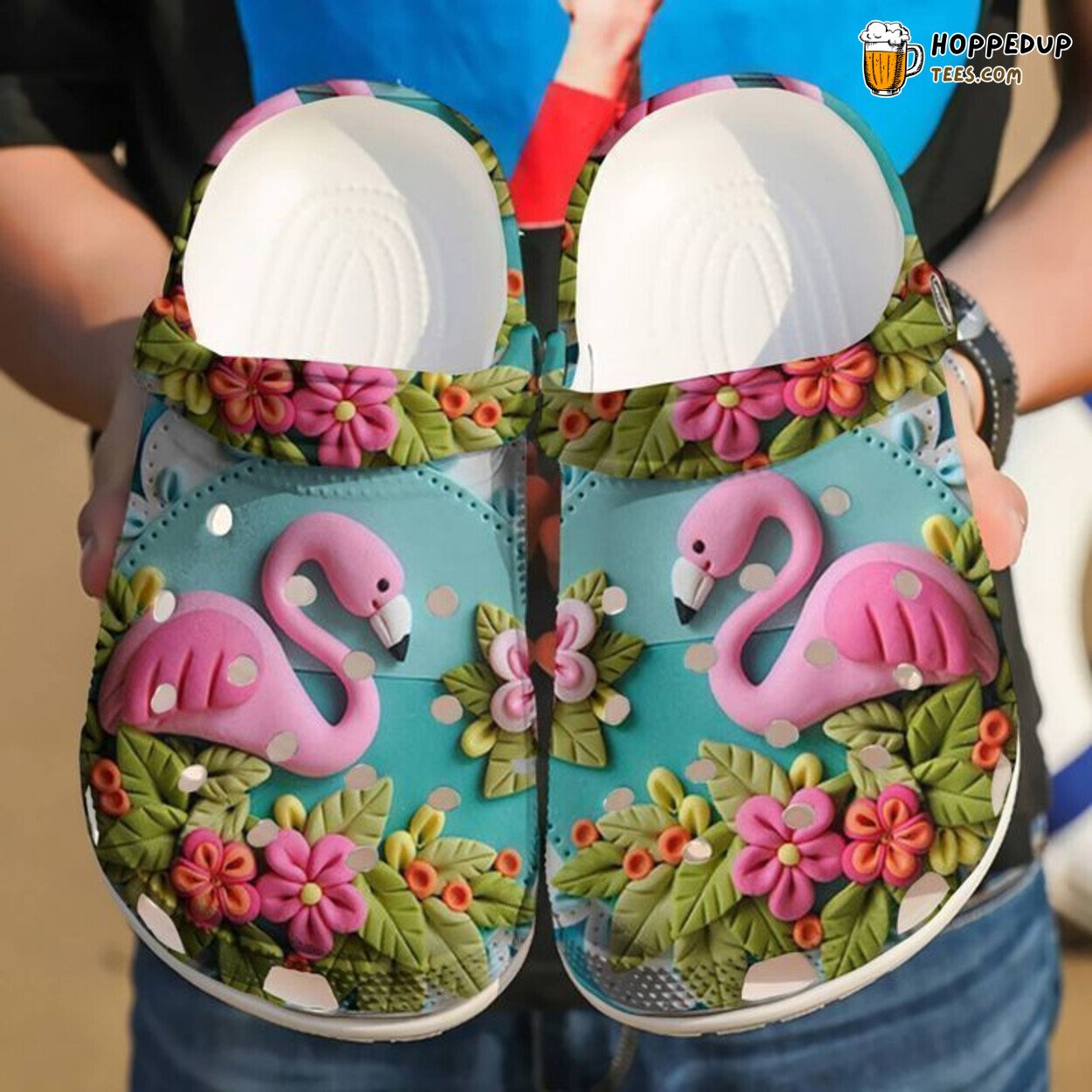 Flamingo Clay Design Classic Comfortable Clogs Tropical Inspired Footwear