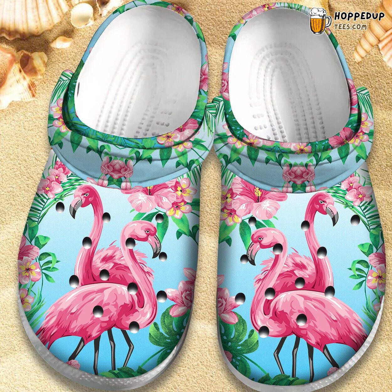Flamingo Hawaiian Beauty Flower Outdoor Birthday Gift Shoes
