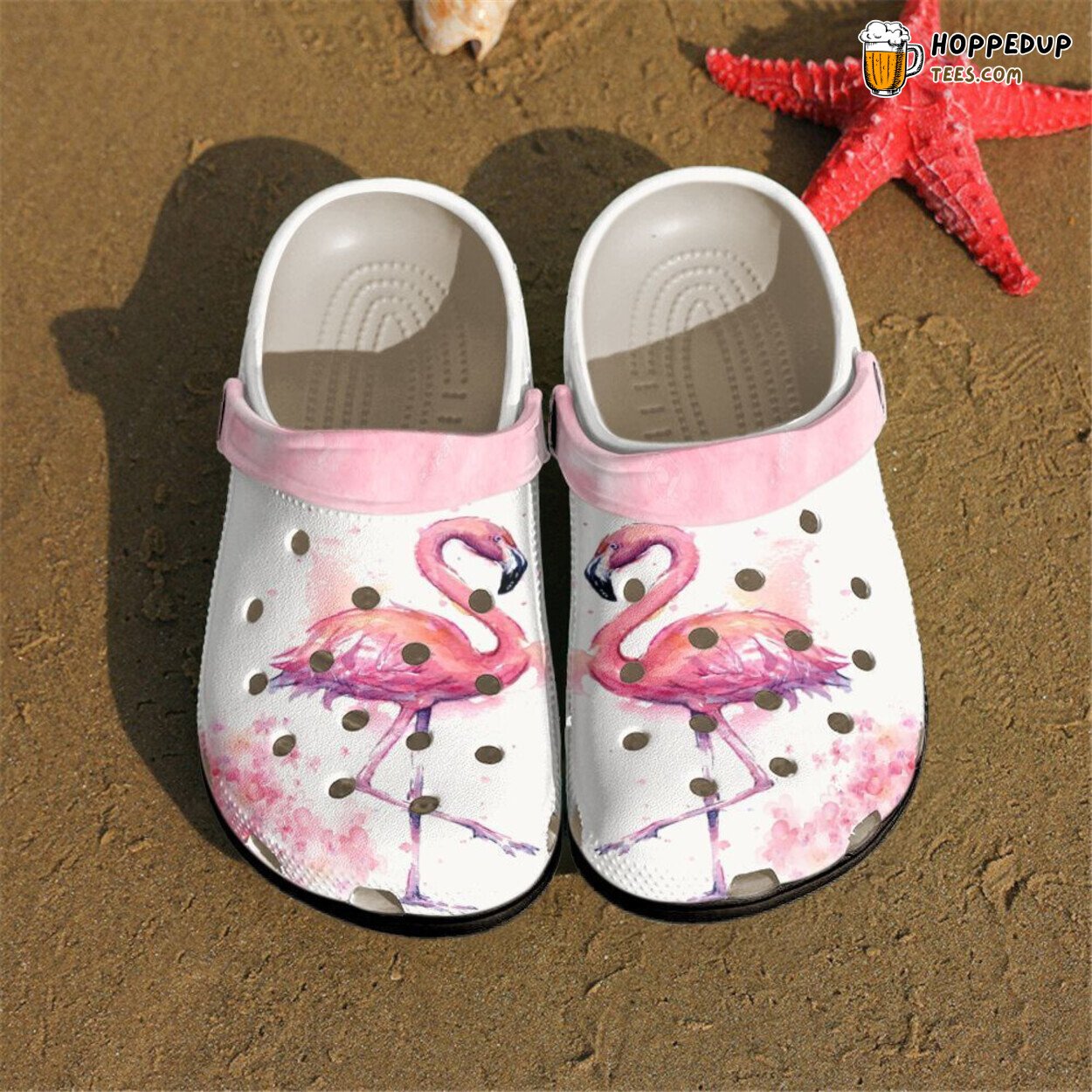 Flamingo Themed Rubber Clog Shoes Comfy Footwear for Bird Lovers