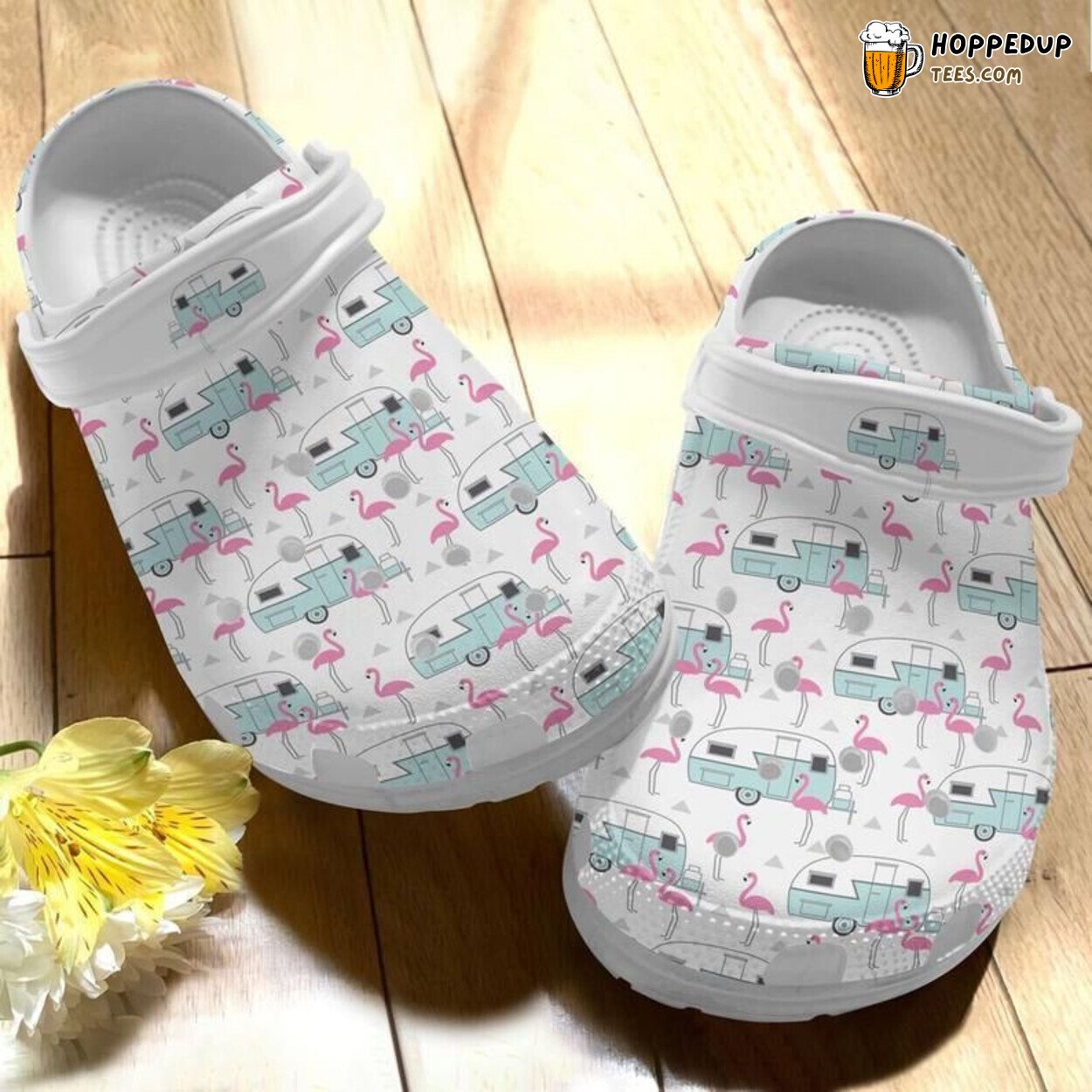 Flamingo Themed Rubber Clog Shoes Comfy Footwear for Bird Lovers