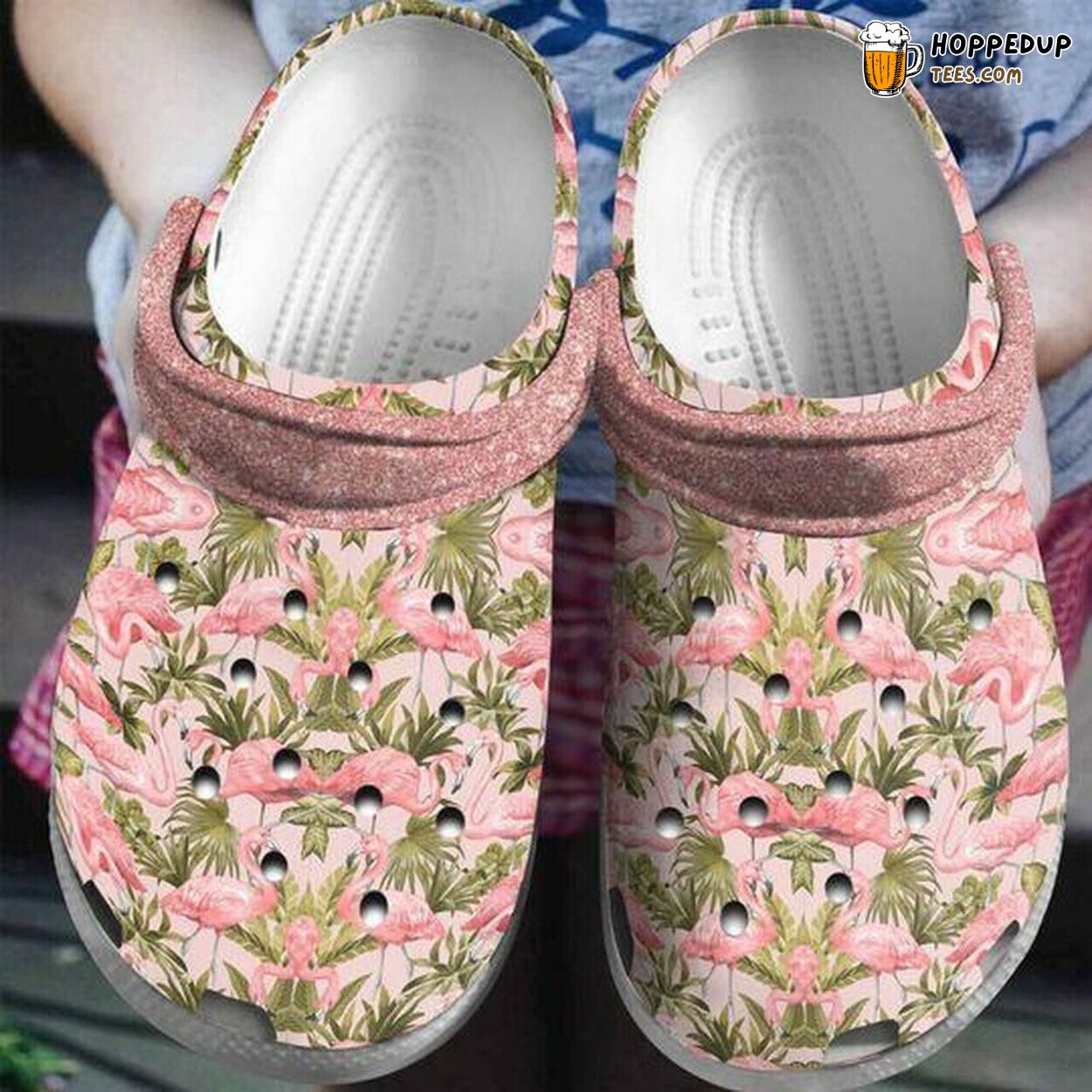 Flamingo Tropical Personalized Design Rubber Clog Shoes Comfy Footwear Gift