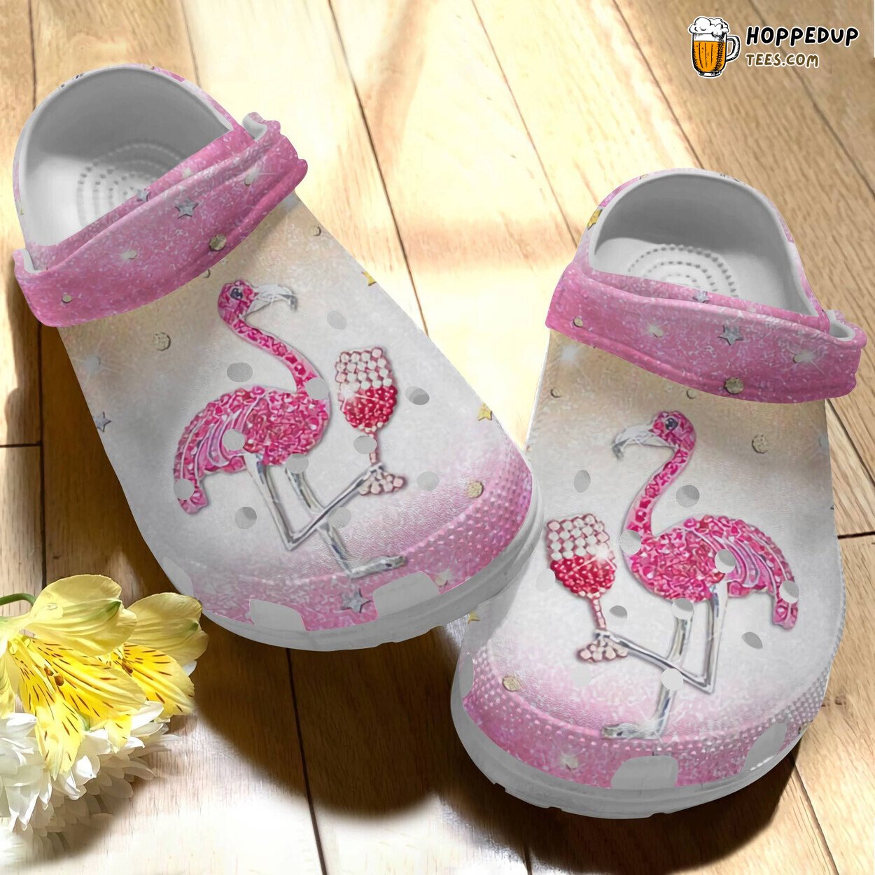 Flamingo Wine Party Custom Birthday Gift Shoes Women Girls Comfortable Style