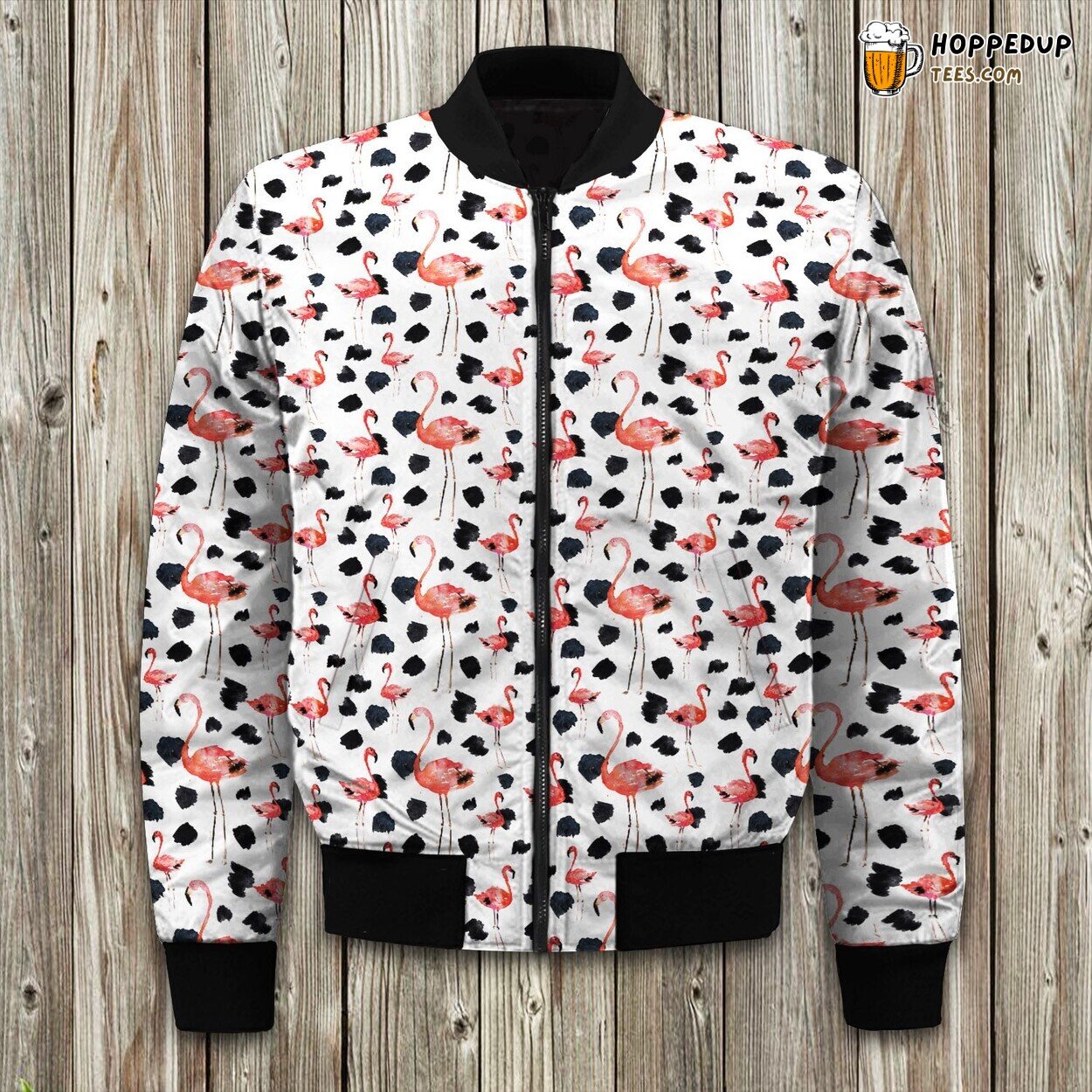 Flamingos Flight Formation Bomber Jackets Winter Sky Journey