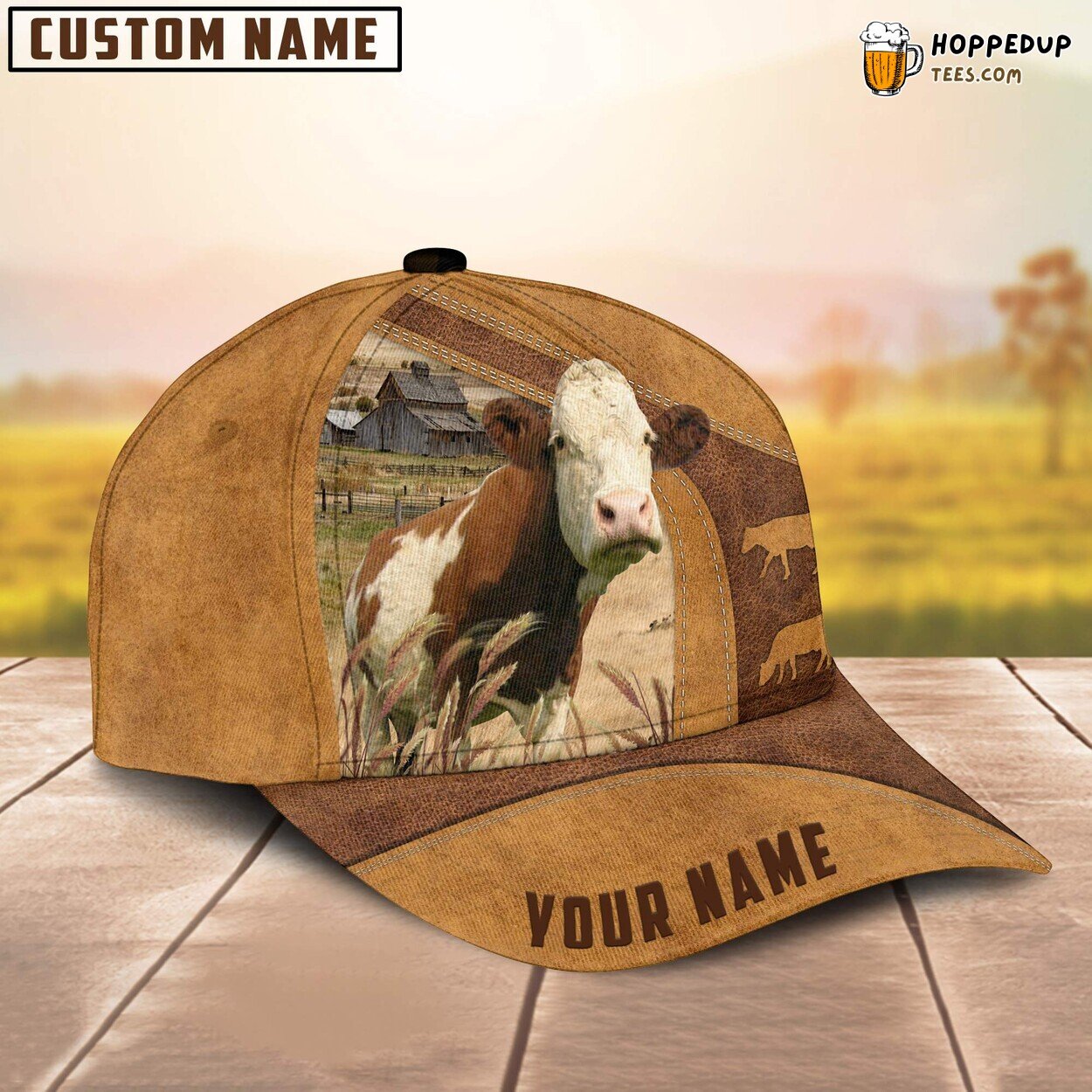Fleckvieh Cattle Custom Farm Baseball Cap True Farmer Lover