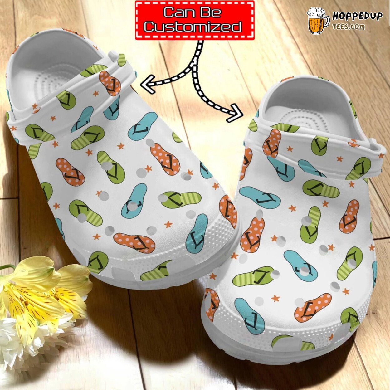 Flip Flops Personalized Flip Flops Pattern Design Comfortable Clog Shoes