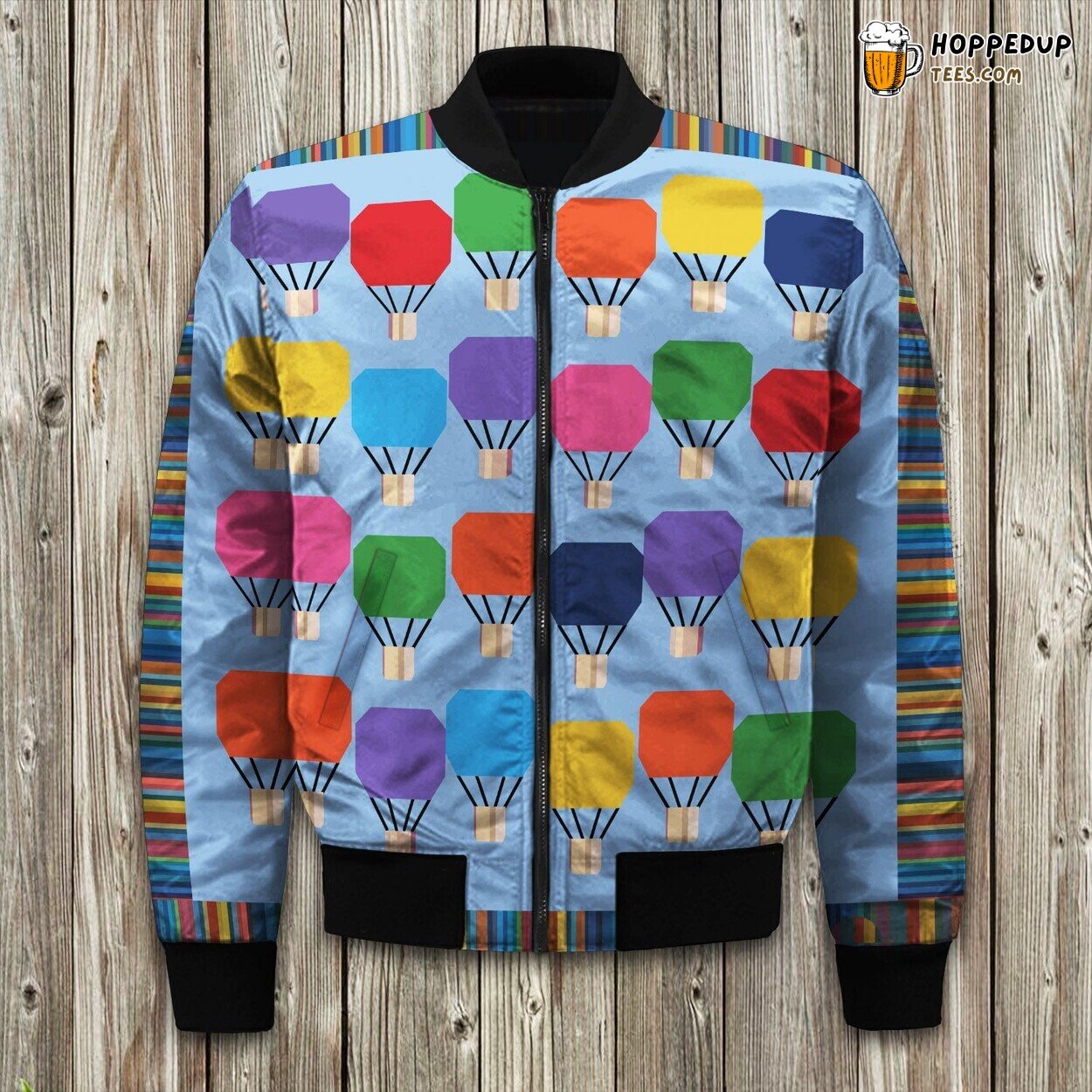 Floating Hot Air Balloon Winter Bomber Jacket Sky Adventure Fashion Look