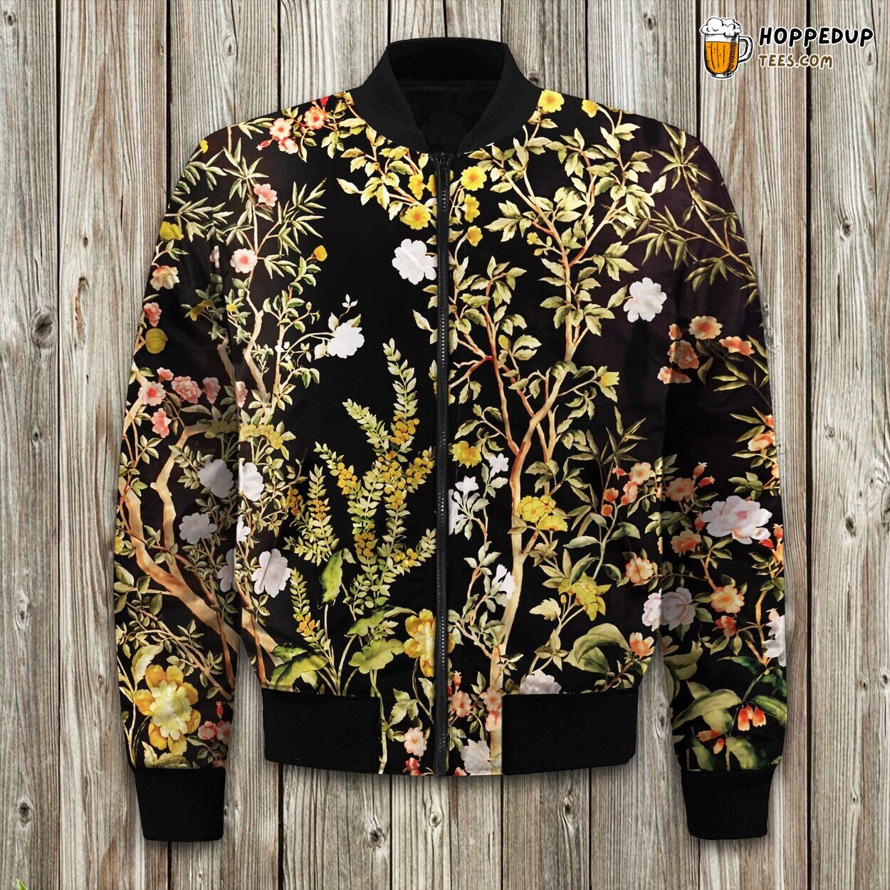 Floral Boudoir Elegance Winter Bomber Jacket Tailored Unique Precision Design