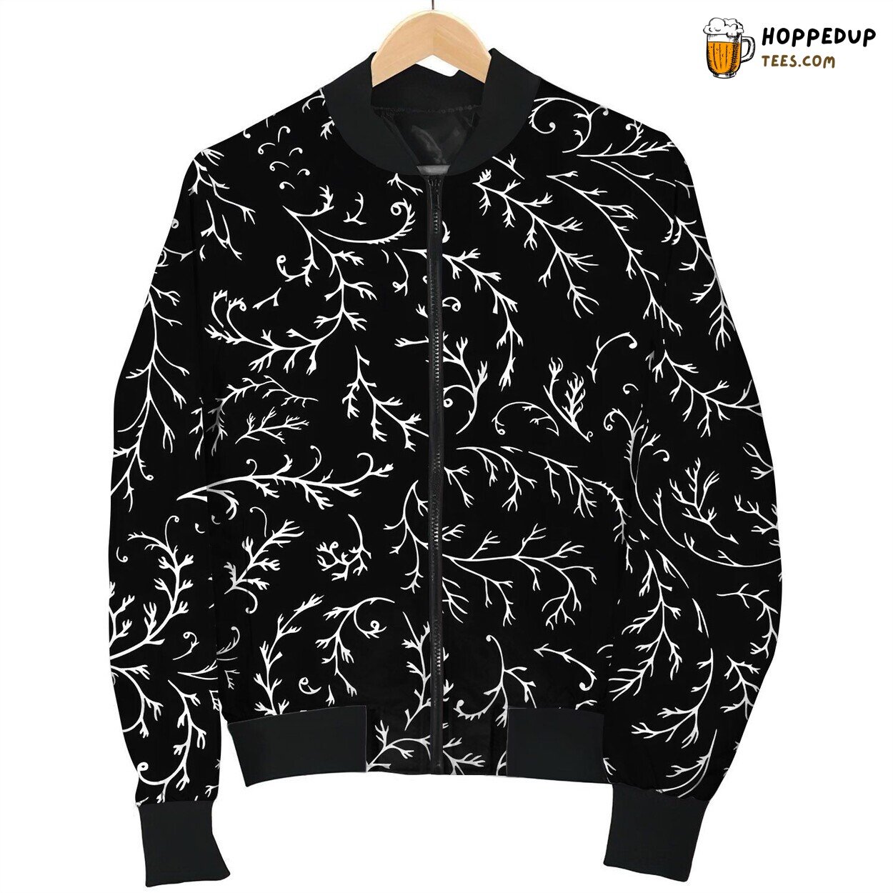 Floral Branches And Twigs With Leaves Seamless Bomber Jacket