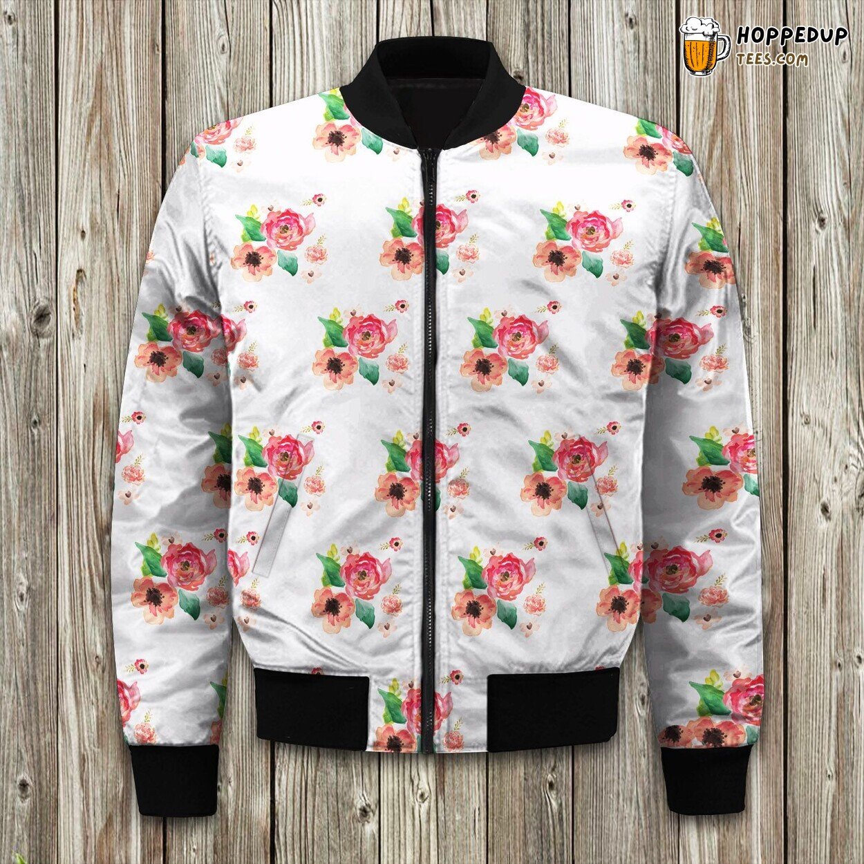 Floral Dreams White Bomber Jacket