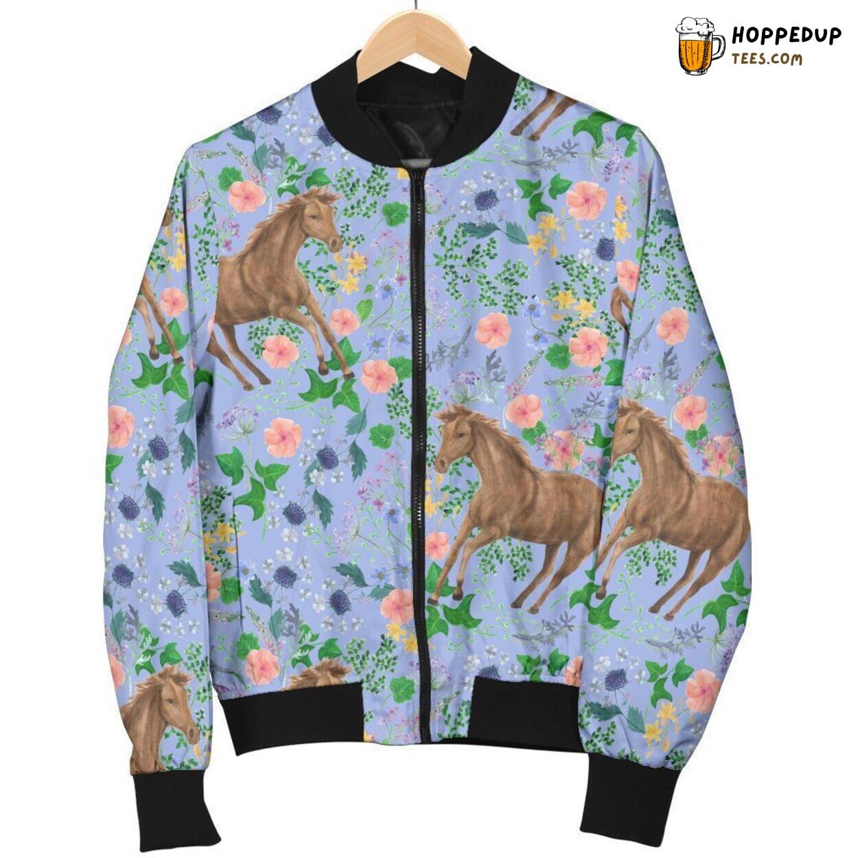 Floral Equestrian Beauty Men’s Bomber Jacket Unique Design Pattern Essence