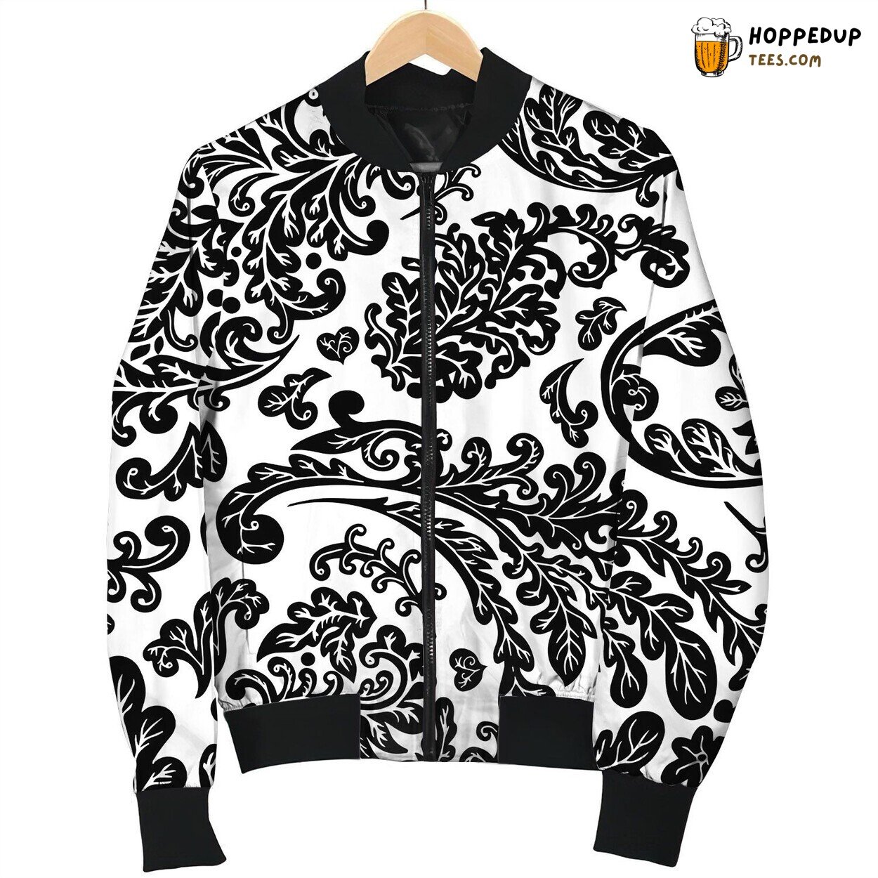 Floral Foliage And Leaves Seamless Pattern Bomber Jacket