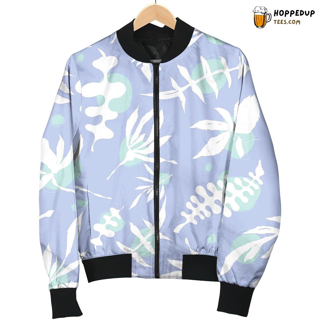 Floral Foliage Seamless Pattern Smile Bomber Jacket