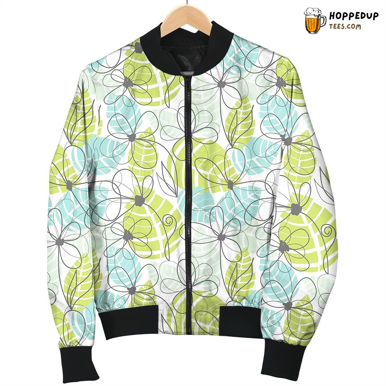 Floral Garden Pattern Summer Tropical Background Bomber Jacket