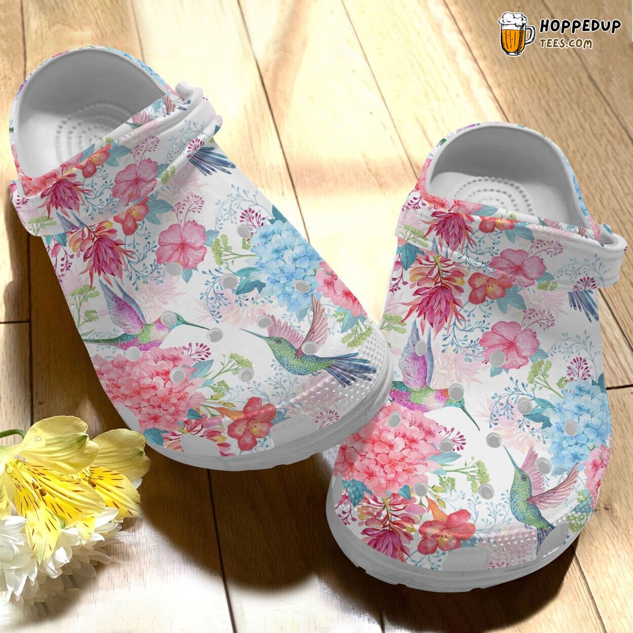 Floral Hummingbird Spring Flower Crocbland Women Girl Clogs Shoes