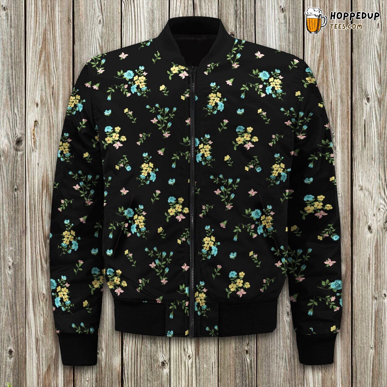 Floral In The Dark Bomber Jacket