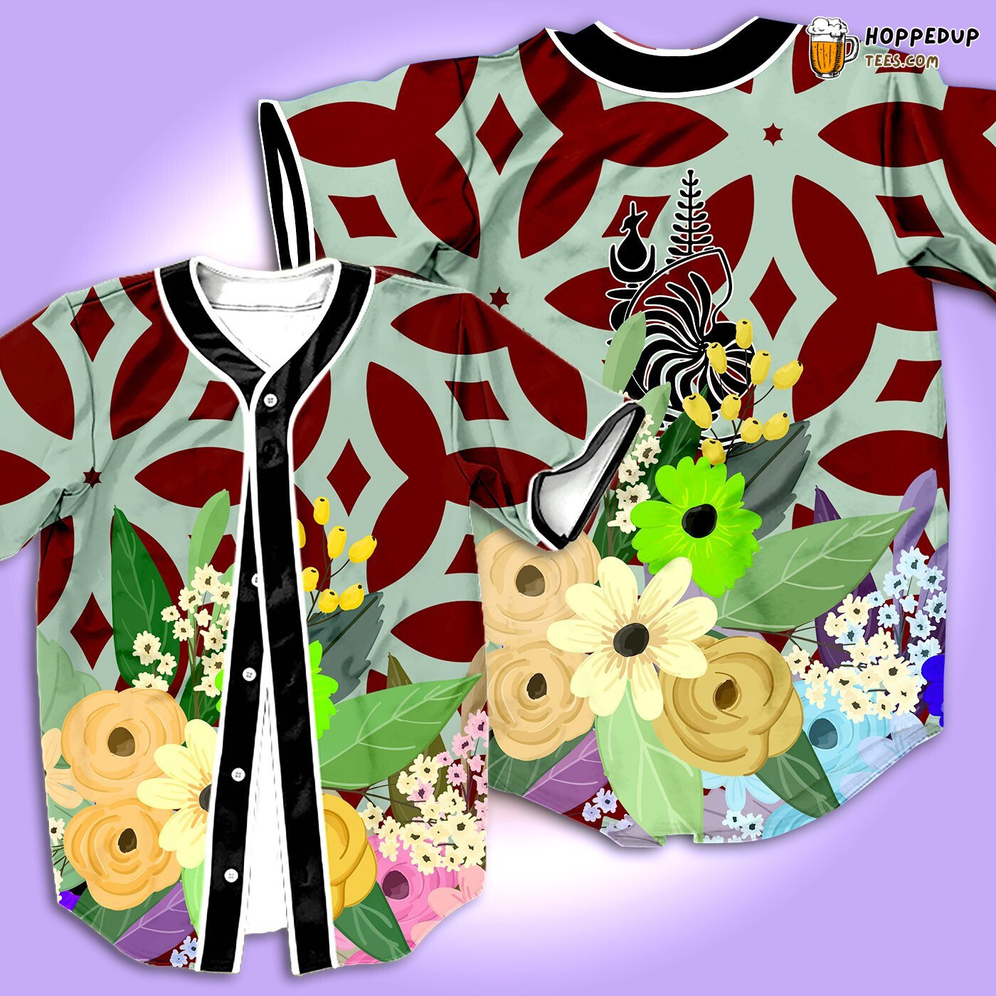 Floral New Caledonia Baseball Tee Jersey Shirt Printed 3D