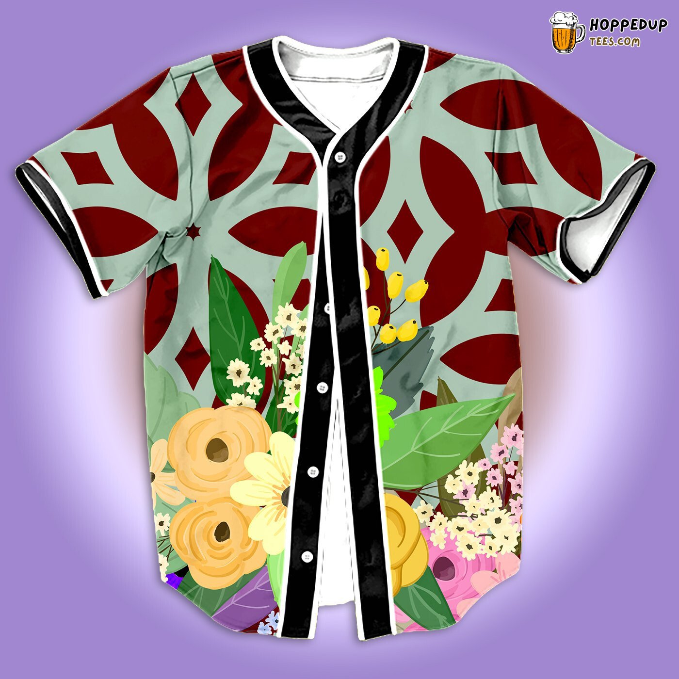 Floral New Caledonia Baseball Tee Jersey Shirts 3D