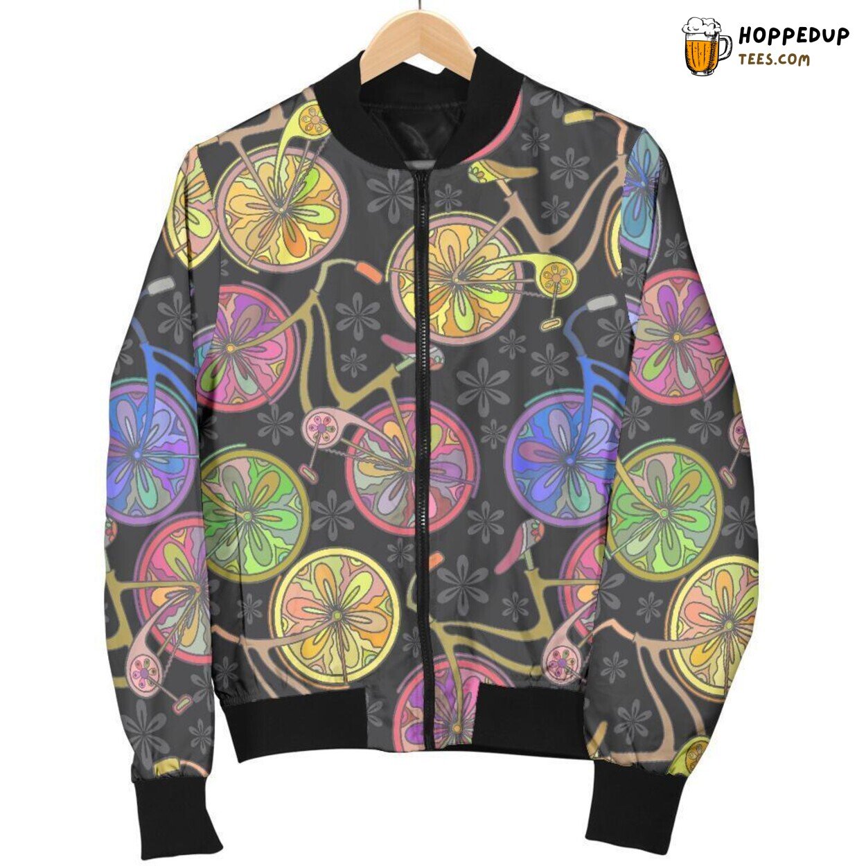 Floral Ode to Bicycle Riding Men’s Bomber Jacket Unique Pattern Essence Art
