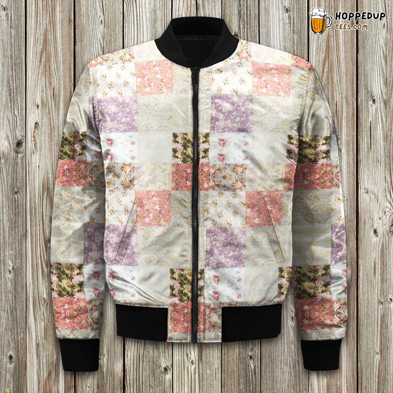 Floral Patchwork Bomber Jacket