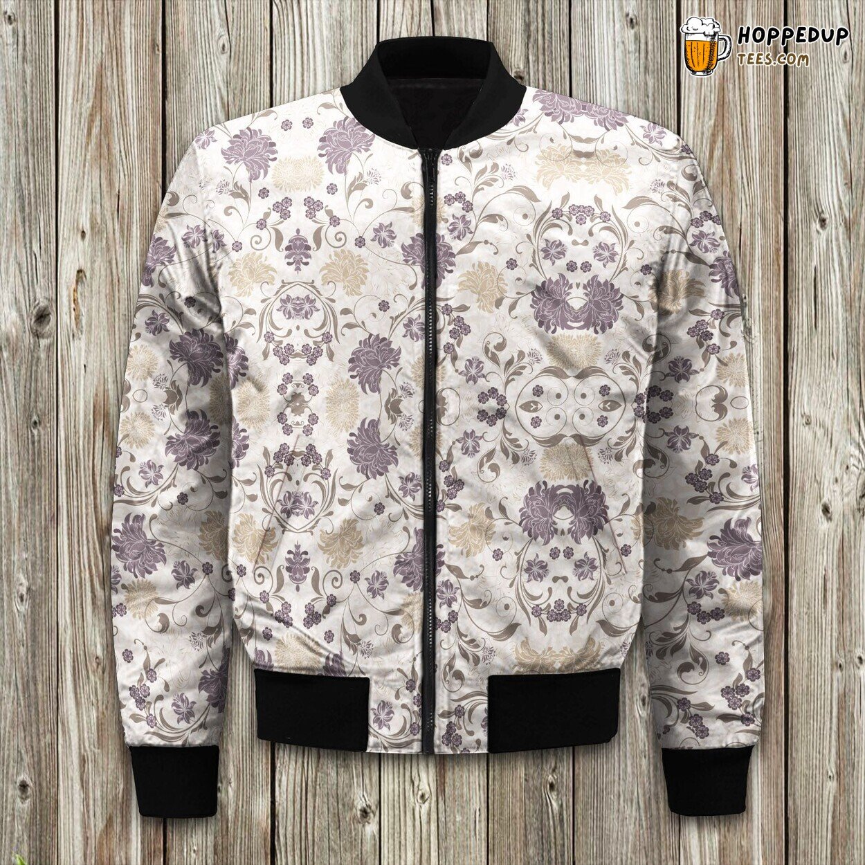 Floral Pattern Beauty Bomber Jacket