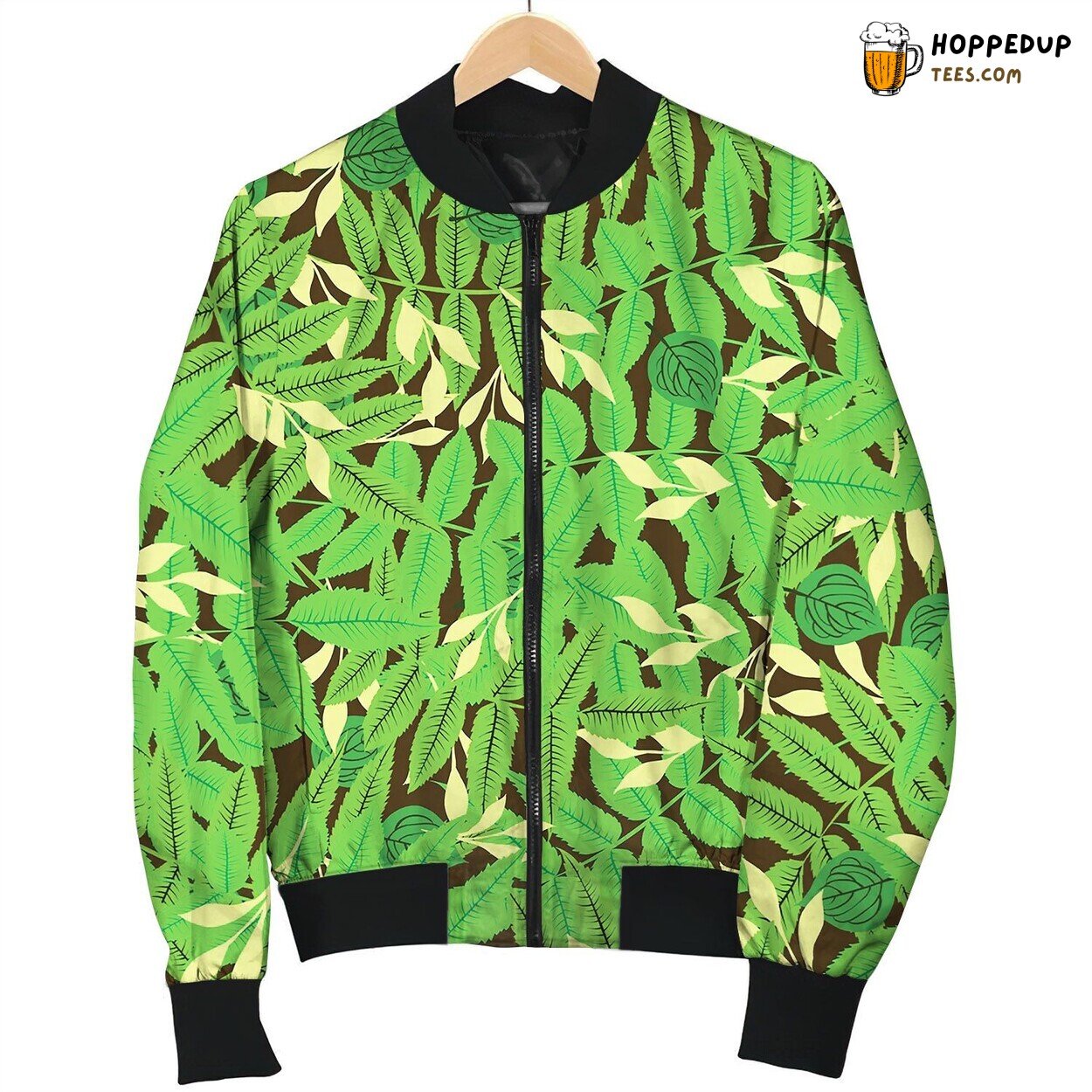 Floral Pattern Happy Bomber Jacket