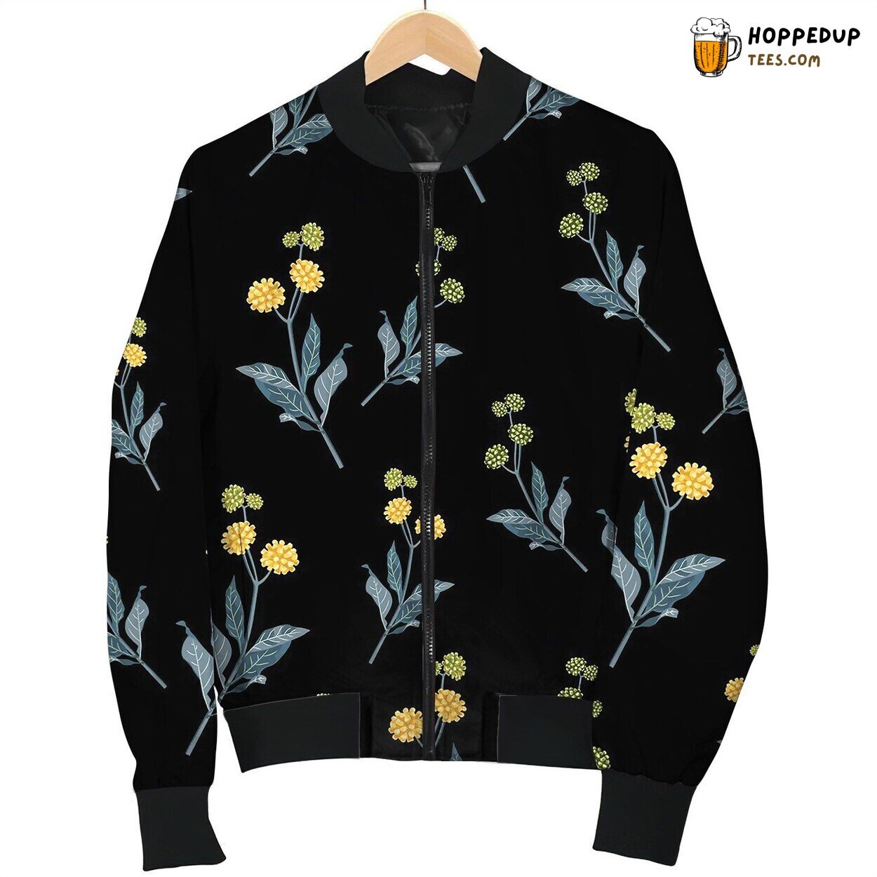 Floral Pattern In Many Varieties Wildflowers Bomber Jacket