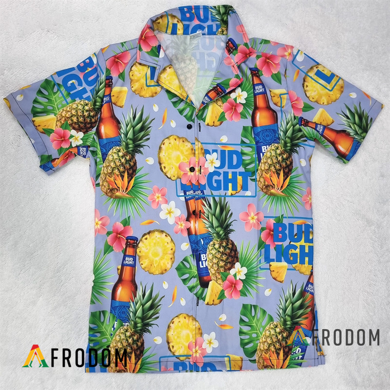 Floral Pineapple Bud Light Hawaiian Shirt HU