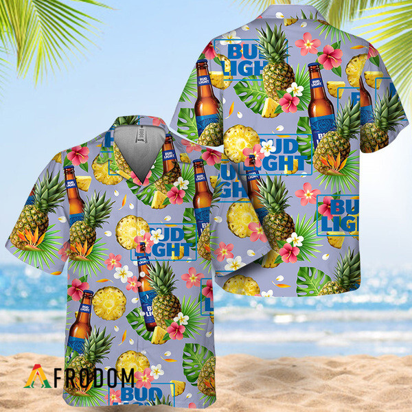 Floral Pineapple Bud Light Hawaiian Shirt HU