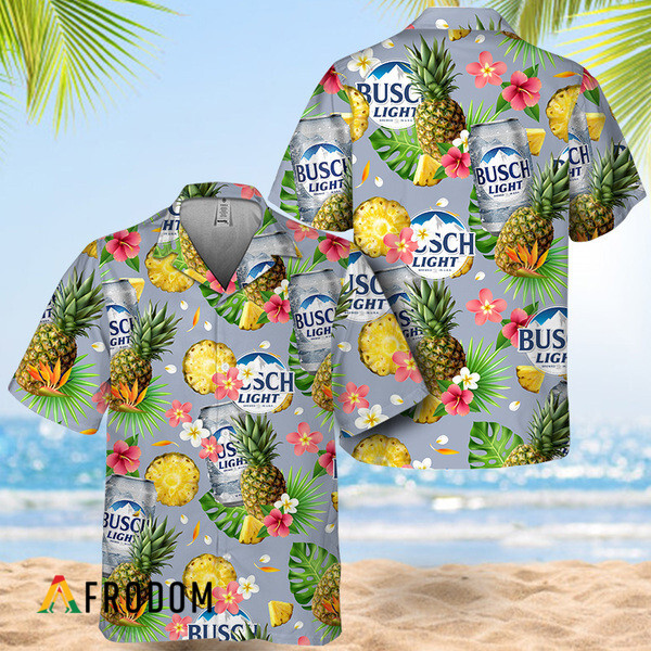 Floral Pineapple Busch Light Hawaiian Shirt HU