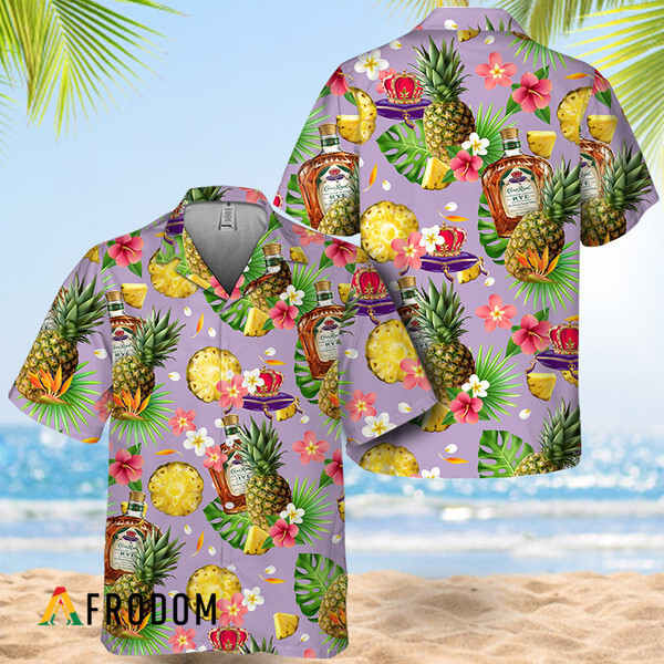 Floral Pineapple Crown Royal Hawaiian Shirt HU