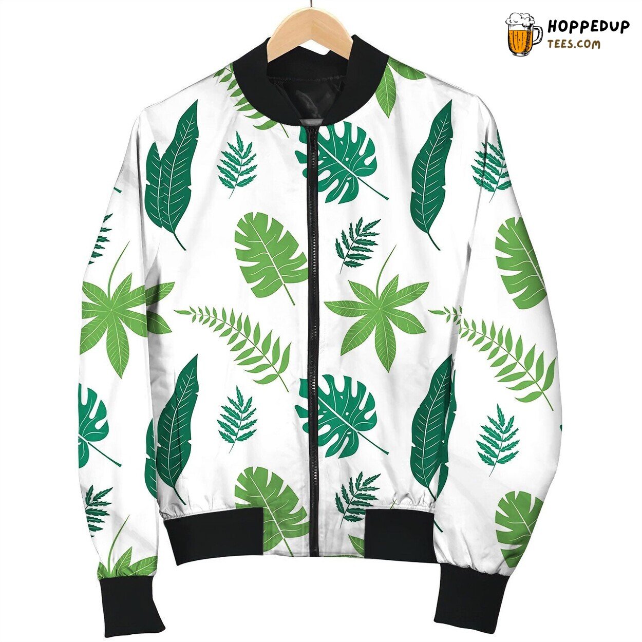 Floral Seamless Pattern Isolated On White Bomber Jacket