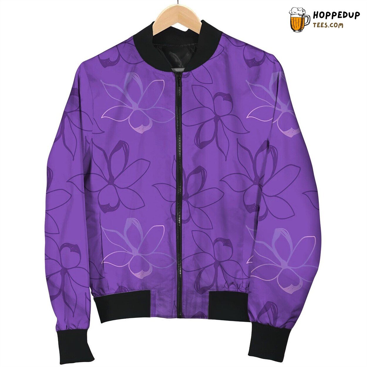 Floral Seamless Pattern Sky Bomber Jacket