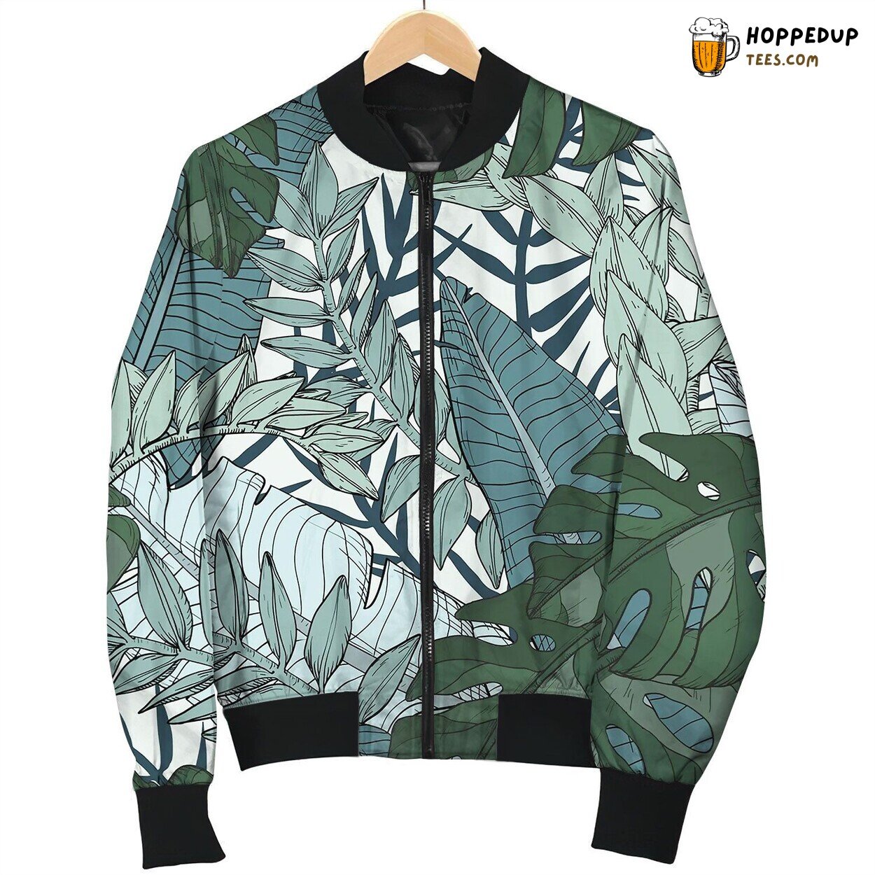 Floral Seamless Pattern With Tropical Plants Bomber Jacket