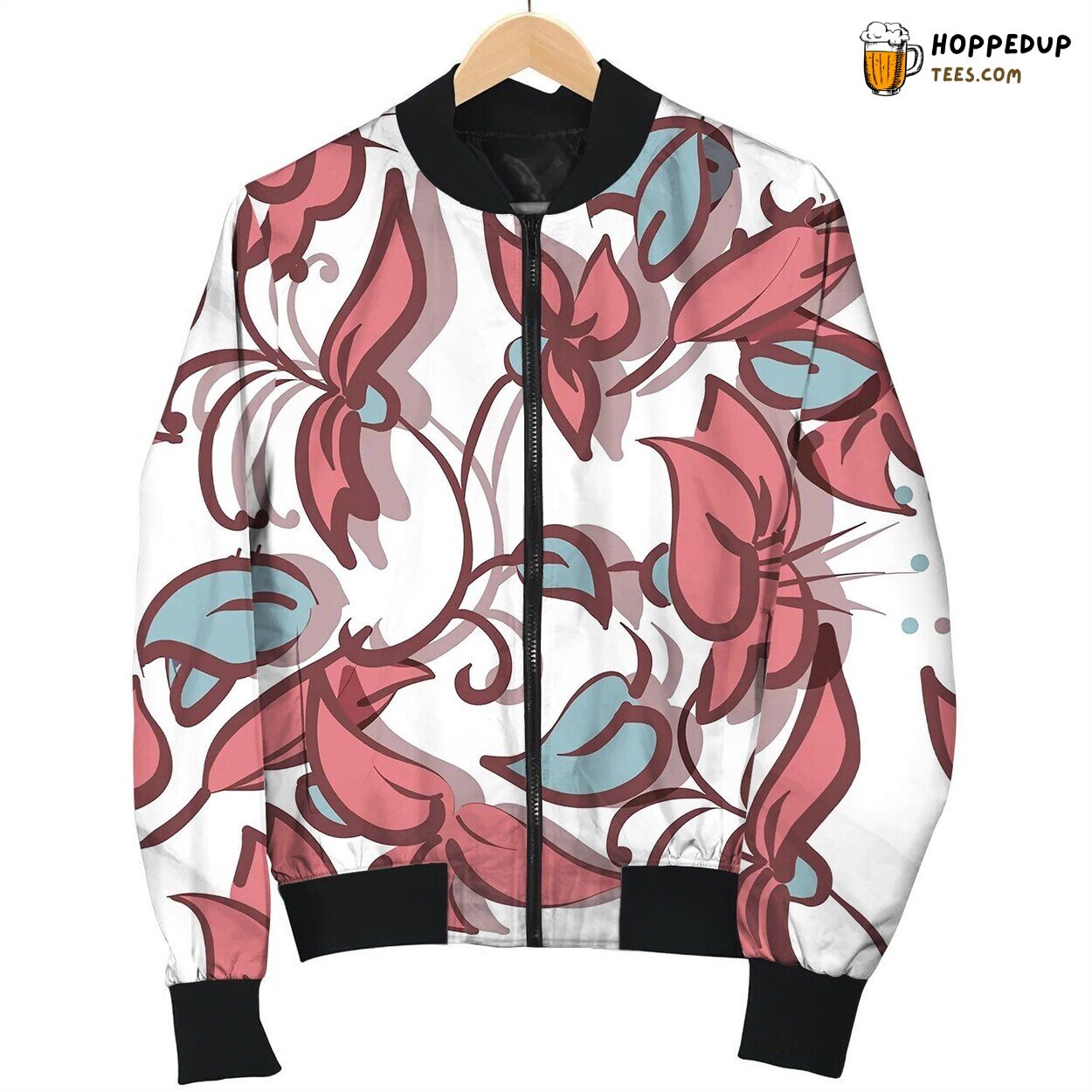 Floral Seamless Texture Bomber Jacket