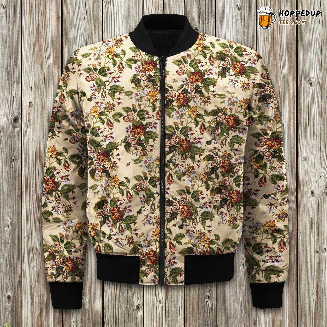 Floral Stripe Laurel Springs Winter Bomber Jacket Stylish Collection Design