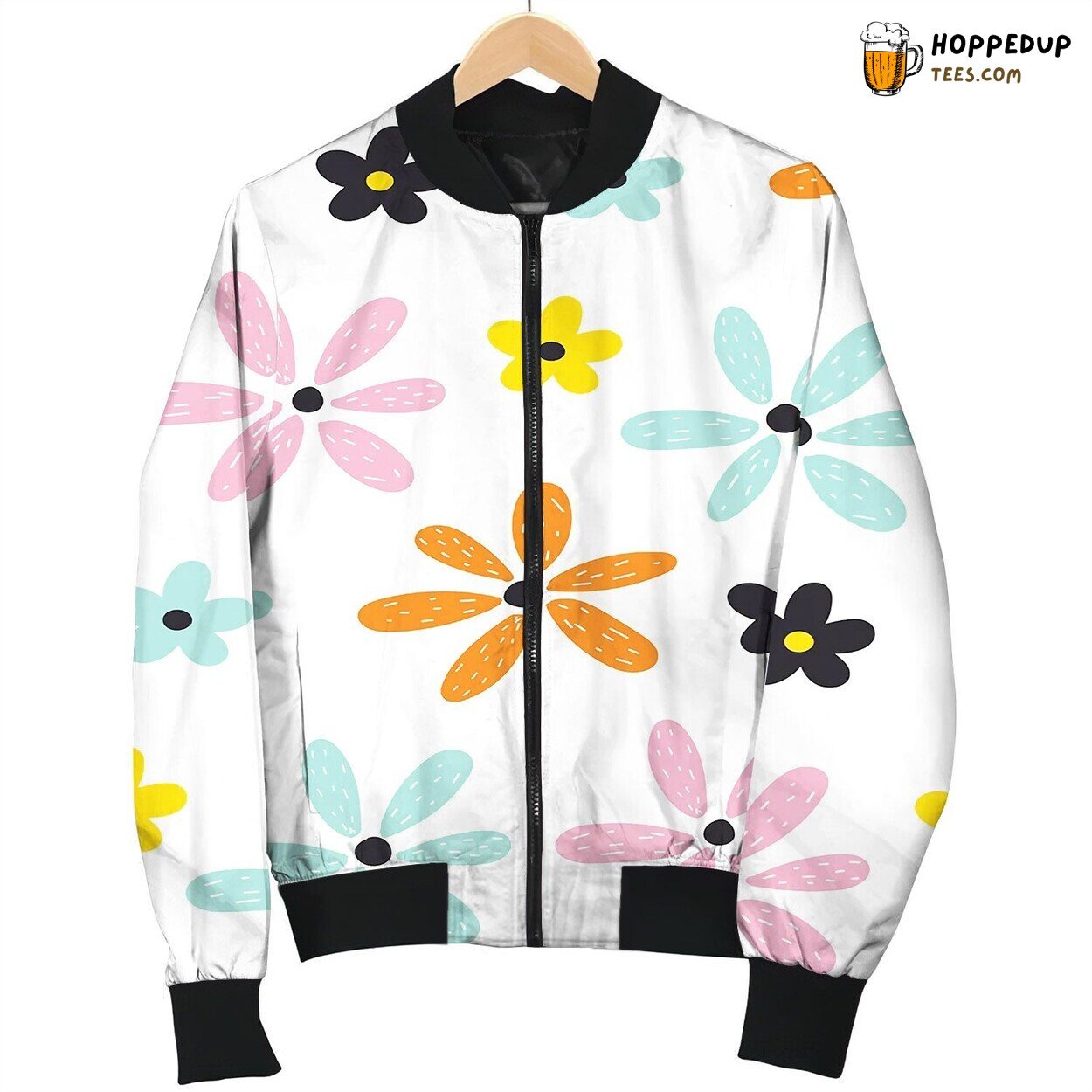 Floral Summer Pattern Scandinavian Bomber Jacket