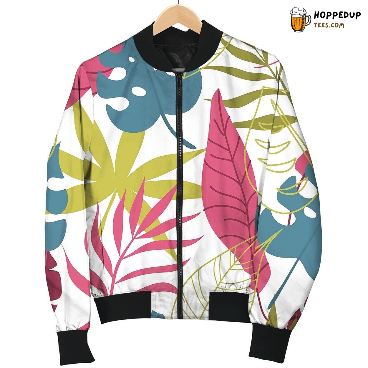Floral Trendy Seamless Pattern With Tropical Bomber Jacket